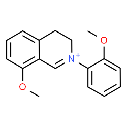 ChemSpider 2D Image | 8-Methoxy-2-(2-methoxyphenyl)-3,4-dihydroisoquinolinium | C17H18NO2
