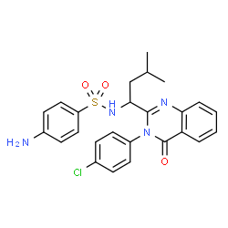 ChemSpider 2D Image | 4-Amino-N-{1-[3-(4-chlorophenyl)-4-oxo-3,4-dihydro-2-quinazolinyl]-3-methylbutyl}benzenesulfonamide | C25H25ClN4O3S