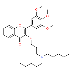 ChemSpider 2D Image | 3-[3-(Dipentylamino)propoxy]-2-(3,4,5-trimethoxyphenyl)-4H-chromen-4-one | C31H43NO6