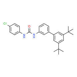 ChemSpider 2D Image | 1-[3',5'-Bis(2-methyl-2-propanyl)-3-biphenylyl]-3-(4-chlorophenyl)urea | C27H31ClN2O
