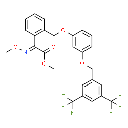 ChemSpider 2D Image | Methyl (2E)-{2-[(3-{[3,5-bis(trifluoromethyl)benzyl]oxy}phenoxy)methyl]phenyl}(methoxyimino)acetate | C26H21F6NO5