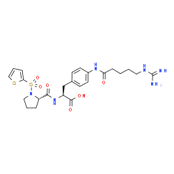 ChemSpider 2D Image | 1-(2-Thienylsulfonyl)-L-prolyl-4-[(5-carbamimidamidopentanoyl)amino]-L-phenylalanine | C24H32N6O6S2