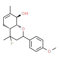 ChemSpider 2D Image | (4aR,8R,8aR)-4-Fluoro-2-(4-methoxyphenyl)-4,7-dimethyl-3,4,4a,5,8,8a-hexahydro-2H-chromen-8-ol | C18H23FO3