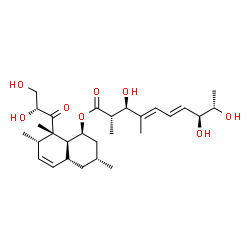 ChemSpider 2D Image | (1S,3R,4aR,7S,8S,8aS)-8-[(2R)-2,3-Dihydroxypropanoyl]-3,7,8-trimethyl-1,2,3,4,4a,7,8,8a-octahydro-1-naphthalenyl (2S,3R,4E,6E,8S,9S)-3,8,9-trihydroxy-2,4-dimethyl-4,6-decadienoate | C28H44O8