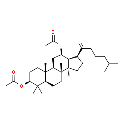 ChemSpider 2D Image | (3S,5R,8R,9R,10R,12R,13R,14R,17S)-4,4,8,10,14-Pentamethyl-17-(5-methylhexanoyl)hexadecahydro-1H-cyclopenta[a]phenanthrene-3,12-diyl diacetate (non-preferred name) | C33H54O5
