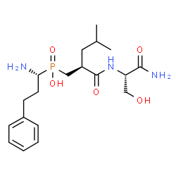 ChemSpider 2D Image | N~2~-[(2S)-2-({[(1R)-1-Amino-3-phenylpropyl](hydroxy)phosphoryl}methyl)-4-methylpentanoyl]-L-serinamide | C19H32N3O5P