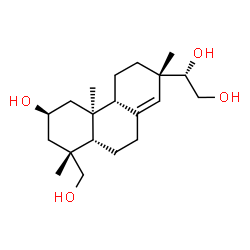 ChemSpider 2D Image | (2beta,5beta,9beta,10alpha,13alpha,15S)-Pimar-8(14)-ene-2,15,16,18-tetrol | C20H34O4
