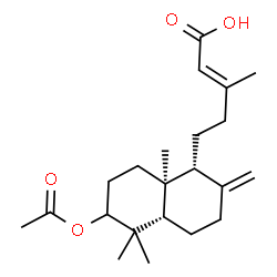 ChemSpider 2D Image | (2E)-5-[(1R,4aS,8aS)-6-Acetoxy-5,5,8a-trimethyl-2-methylenedecahydro-1-naphthalenyl]-3-methyl-2-pentenoic acid | C22H34O4