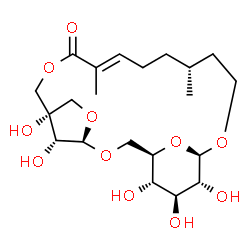 ChemSpider 2D Image | (1R,4R,7S,11E,15R,19R,20R,21S,22S,24R)-7,20,21,22,24-Pentahydroxy-11,15-dimethyl-3,5,9,18,23-pentaoxatricyclo[17.3.1.1~4,7~]tetracos-11-en-10-one (non-preferred name) | C21H34O11