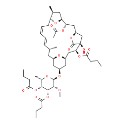 ChemSpider 2D Image | (1R,3S,4S,7S,9S,10S,12S,13S,15Z,17E,19R,21R,23S)-9-Acetoxy-23-[(3,4-di-O-butyryl-6-deoxy-2-O-methyl-alpha-L-talopyranosyl)oxy]-4-hydroxy-12,19-dimethyl-5-oxo-6,25,26-trioxatetracyclo[19.3.1.1~4,7~.1~1
0,13~]heptacosa-15,17-dien-3-yl butanoate | C47H72O16