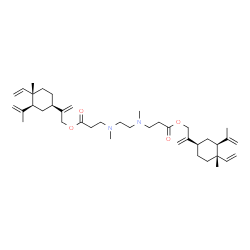 ChemSpider 2D Image | Bis{2-[(1R,3S,4S)-3-isopropenyl-4-methyl-4-vinylcyclohexyl]-2-propen-1-yl} 3,3'-[1,2-ethanediylbis(methylimino)]dipropanoate (non-preferred name) | C40H64N2O4