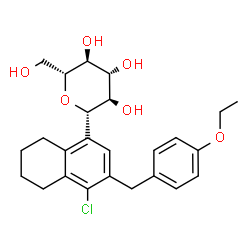 ChemSpider 2D Image | (1S)-1,5-Anhydro-1-[4-chloro-3-(4-ethoxybenzyl)-5,6,7,8-tetrahydro-1-naphthalenyl]-D-glucitol | C25H31ClO6