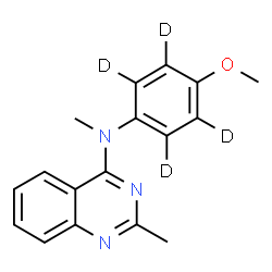 ChemSpider 2D Image | N-[4-Methoxy(~2~H_4_)phenyl]-N,2-dimethyl-4-quinazolinamine | C17H13D4N3O