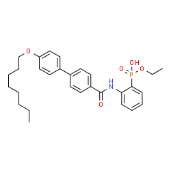 ChemSpider 2D Image | Ethyl hydrogen [2-({[4'-(octyloxy)-4-biphenylyl]carbonyl}amino)phenyl]phosphonate | C29H36NO5P