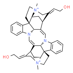 ChemSpider 2D Image | (1R,9Z,11S,13S,17R,25Z,27S,28E,33S,35S,37E,38S)-28,37-Bis(2-hydroxyethylidene)-14,30-dimethyl-8,24-diaza-14,30-diazoniaundecacyclo[25.5.2.2~11,14~.1~1,8~.1~10,17~.0~2,7~.0~13,17~.0~18,23~.0~24,35~.0~2
6,38~.0~30,33~]octatriaconta-2,4,6,9,18,20,22,25-octaene | C40H46N4O2