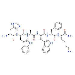 ChemSpider 2D Image | L-Histidyl-D-tryptophyl-L-alanyl-D-tryptophyl-L-phenylalanyl-L-lysinamide | C46H56N12O6