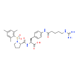 ChemSpider 2D Image | 1-(Mesitylsulfonyl)-L-prolyl-4-[(5-carbamimidamidopentanoyl)amino]-L-phenylalanine | C29H40N6O6S