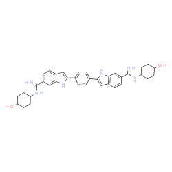 ChemSpider 2D Image | 2,2'-(1,4-Phenylene)bis[N-(4-hydroxycyclohexyl)-1H-indole-6-carboximidamide] | C36H40N6O2