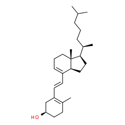 ChemSpider 2D Image | (3R,6E)-9,10-Secocholesta-5(10),6,8-trien-3-ol | C27H44O