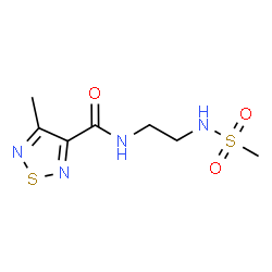 ChemSpider 2D Image | 4-Methyl-N-{2-[(methylsulfonyl)amino]ethyl}-1,2,5-thiadiazole-3-carboxamide | C7H12N4O3S2