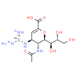 ChemSpider 2D Image | Zanamivir-13C,15N2 | C1113CH20N215N2O7
