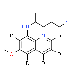 ChemSpider 2D Image | N~4~-[6-Methoxy(~2~H_5_)-8-quinolinyl]-1,4-pentanediamine | C15H16D5N3O