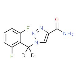 ChemSpider 2D Image | 1-[(2,6-Difluorophenyl)(~2~H_2_)methyl]-1H-1,2,3-triazole-4-carboxamide | C10H6D2F2N4O