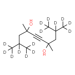 ChemSpider 2D Image | 4,7-Dimethyl-2,9-bis[(~2~H_3_)methyl](1,1,1,2,9,10,10,10-~2~H_8_)-5-decyne-4,7-diol | C14H12D14O2