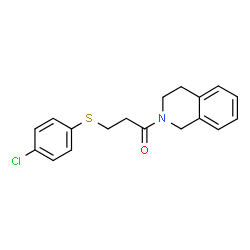 ChemSpider 2D Image | 3-[(4-Chlorophenyl)sulfanyl]-1-(3,4-dihydro-2(1H)-isoquinolinyl)-1-propanone | C18H18ClNOS