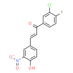 ChemSpider 2D Image | (2E)-1-(3-Chloro-4-fluorophenyl)-3-(4-hydroxy-3-nitrophenyl)-2-propen-1-one | C15H9ClFNO4