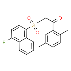 ChemSpider 2D Image | 1-(2,5-Dimethylphenyl)-2-[(4-fluoro-1-naphthyl)sulfonyl]ethanone | C20H17FO3S