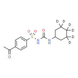 ChemSpider 2D Image | 4-Acetyl-N-[(3,3,4,4,5,5-~2~H_6_)cyclohexylcarbamoyl]benzenesulfonamide | C15H14D6N2O4S