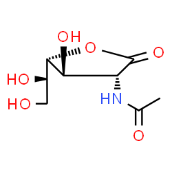 ChemSpider 2D Image | N-[(3R,4R,5R)-5-(1,2-Dihydroxyethyl)-4-hydroxy-2-oxotetrahydro-3-furanyl]acetamide (non-preferred name) | C8H13NO6