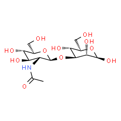 ChemSpider 2D Image | 3-O-(2-Acetamido-2-deoxy-beta-D-glucopyranosyl)-beta-D-mannopyranose | C14H25NO11