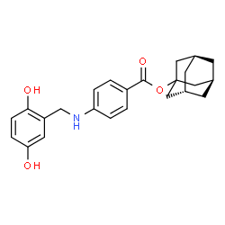 ChemSpider 2D Image | (3r)-Adamantan-1-yl 4-[(2,5-dihydroxybenzyl)amino]benzoate | C24H27NO4