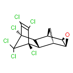 ChemSpider 2D Image | (1R,2R,3S,6R,7S,8S,9S,11R)-3,4,5,6,13,13-Hexachloro-10-oxapentacyclo[6.3.1.1~3,6~.0~2,7~.0~9,11~]tridec-4-ene | C12H8Cl6O