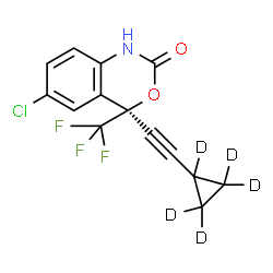 ChemSpider 2D Image | (4R)-6-Chloro-4-[(~2~H_5_)cyclopropylethynyl]-4-(trifluoromethyl)-1,4-dihydro-2H-3,1-benzoxazin-2-one | C14H4D5ClF3NO2