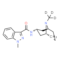 ChemSpider 2D Image | 1-Methyl-N-[(3-endo)-9-(~2~H_3_)methyl-9-azabicyclo[3.3.1]non-3-yl]-1H-indazole-3-carboxamide | C18H21D3N4O