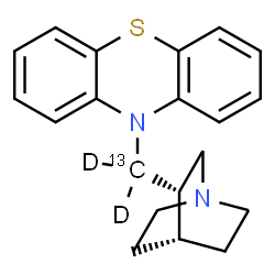 ChemSpider 2D Image | 10-[(3S)-1-Azabicyclo[2.2.2]oct-3-yl(~13~C,~2~H_2_)methyl]-10H-phenothiazine | C1913CH20D2N2S