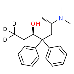 ChemSpider 2D Image | (3R,6S)-6-(Dimethylamino)-4,4-diphenyl-3-(1,1,1-~2~H_3_)heptanol | C21H26D3NO