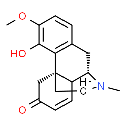 ChemSpider 2D Image | (9alpha)-4-Hydroxy-3-methoxy-17-methyl-7,8-didehydromorphinan-6-one | C18H21NO3