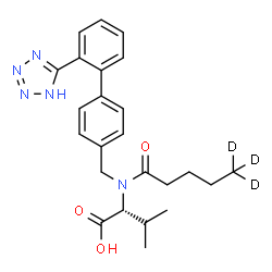 ChemSpider 2D Image | N-(5,5,5-~2~H_3_)Pentanoyl-N-{[2'-(1H-tetrazol-5-yl)-4-biphenylyl]methyl}-D-valine | C24H26D3N5O3