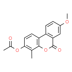 ChemSpider 2D Image | 8-Methoxy-4-methyl-6-oxo-6H-benzo[c]chromen-3-yl acetate | C17H14O5
