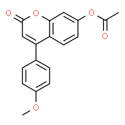 ChemSpider 2D Image | 4-(4-Methoxyphenyl)-2-oxo-2H-chromen-7-yl acetate | C18H14O5