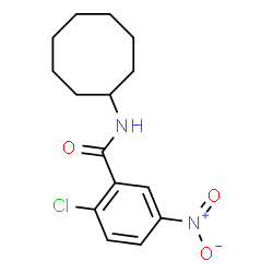 ChemSpider 2D Image | 2-Chloro-N-cyclooctyl-5-nitrobenzamide | C15H19ClN2O3