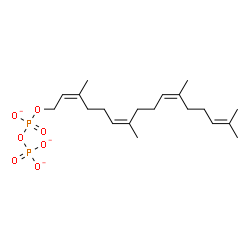 ChemSpider 2D Image | Diphosphoric acid, mono[(2Z,6Z,10Z)-3,7,11,15-tetramethyl-2,6,10,14-hexadecatetraen-1-yl] ester, ion(3-) | C20H33O7P2