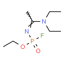 ChemSpider 2D Image | Ethyl [(1Z)-1-(diethylamino)ethylidene]phosphoramidofluoridate | C8H18FN2O2P