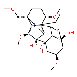 ChemSpider 2D Image | (1alpha,6beta,13xi,14beta,16beta)-20-Ethyl-1,6,16-trimethoxy-4-(methoxymethyl)aconitane-7,8,14-triol | C25H41NO7