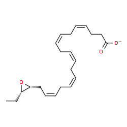 ChemSpider 2D Image | (4Z,7Z,10Z,13Z,16Z)-18-[(2R,3S)-3-Ethyl-2-oxiranyl]-4,7,10,13,16-octadecapentaenoate | C22H31O3