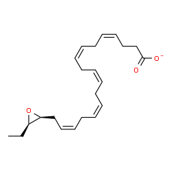 ChemSpider 2D Image | (4Z,7Z,10Z,13Z,16Z)-18-[(2S,3R)-3-Ethyl-2-oxiranyl]-4,7,10,13,16-octadecapentaenoate | C22H31O3